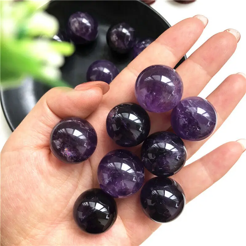 2 шт. сферический шар из натурального аметиста|Камни| |