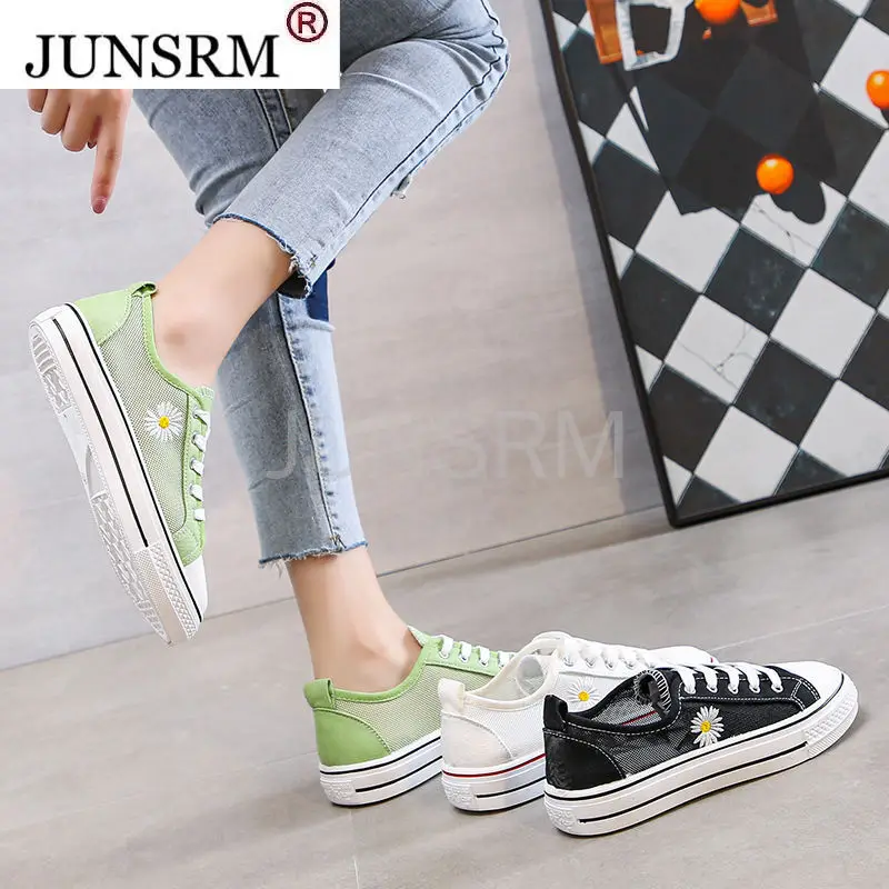 

36-42 large size women's shoes small Daisy canvas shoes female ulzzang tide summer students breathable hollow board shoes