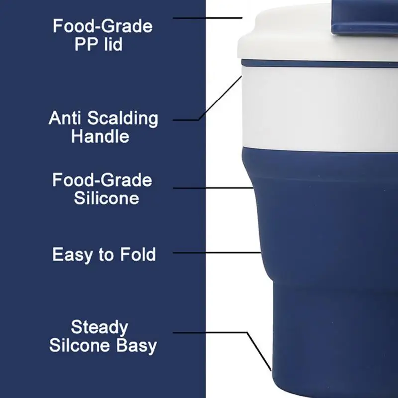 2022 500ml Compressed Soft Cup Mouthwash Portable Hotel Silicone Material Creative Folding Coffee For Outdoor Travel - купить по