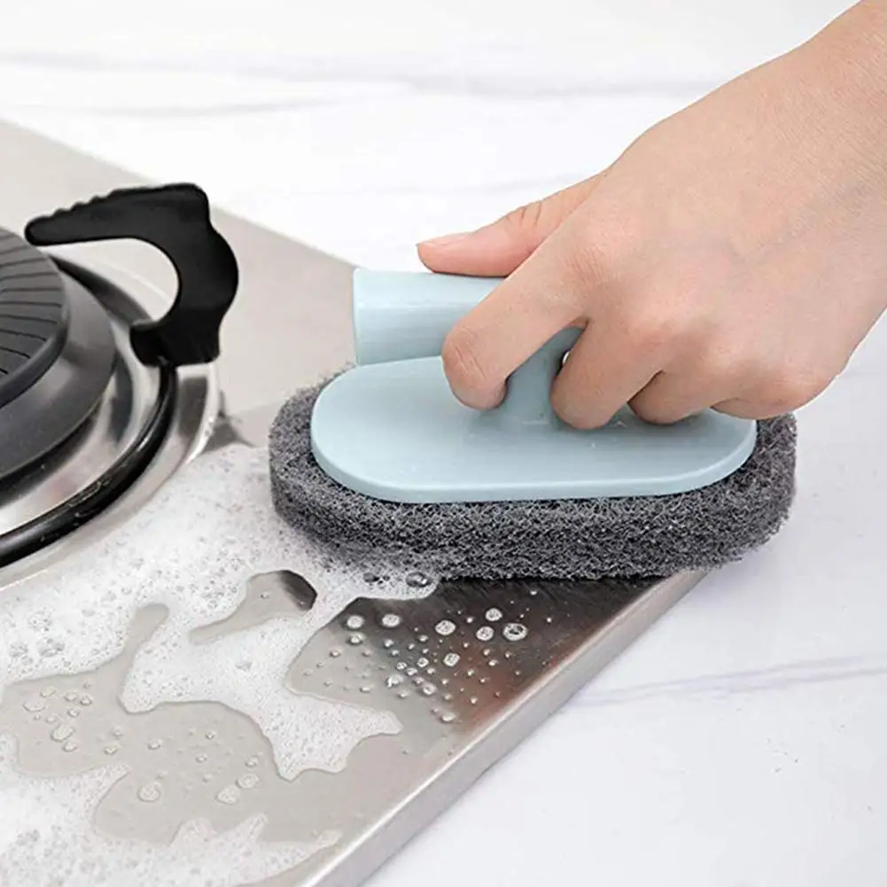 Kuulee многоцелевой Эмери губчатая кисть с ручкой для Кухня блюдо горшок плитка душ
