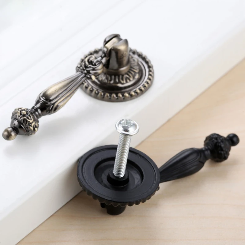 Антикварные ручки шкафа из цинкового сплава дверные домашняя кухонная ручка для