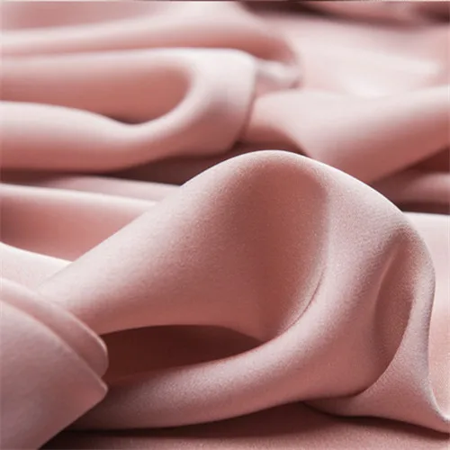 Pink 50 см* 150 см текстура мягкая эластичность имитация шелка ткань Гладкий чистый цвет Тяжелая рубашка платье ткань модный дизайн - Цвет: Pink