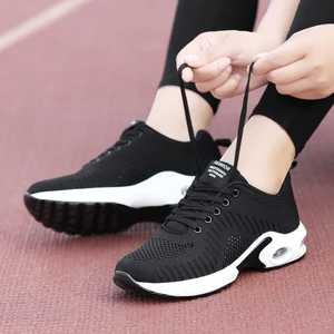 Fashion Women Vulcanize Shoes Outdoor Lace Up Sport Shoes Lightweight Sneakers Breathable Mesh Comfort Air Cushion Casual Shoes