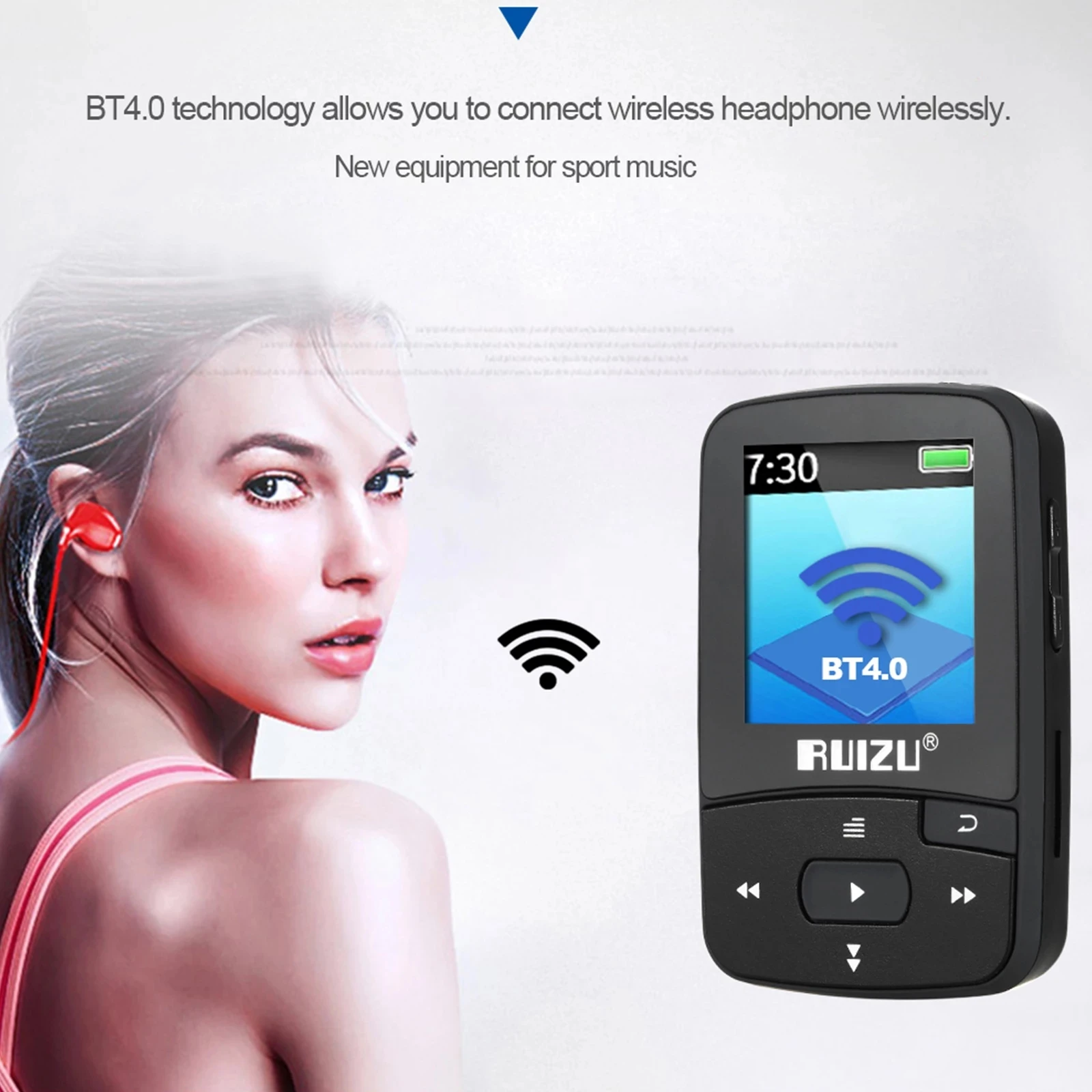 Оригинальный RUIZU X50 спортивный MP3-плеер с Bluetooth 8 Гб мини музыкальный аудио плеер |
