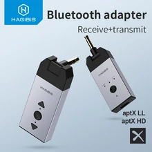 Hagibis Bluetooth 5.0 Audio Receiver Transmitter aptX LL aptX HD 3.5mm Jack Aux Wireless Adapter for Car PC Headphone TV Speaker