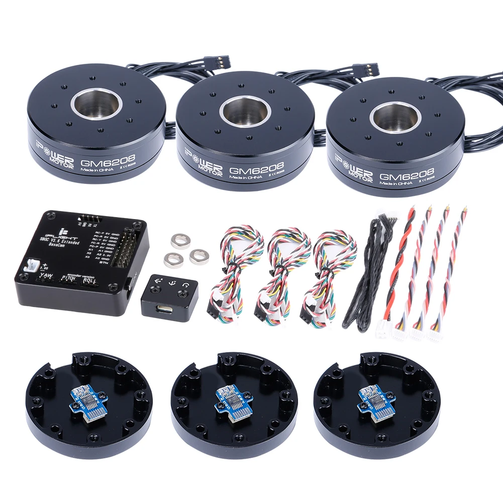 

AlexMos 32 BIT Extended BGC with GM6208 150T Gimbal Motor w/ Encoder System Combo set