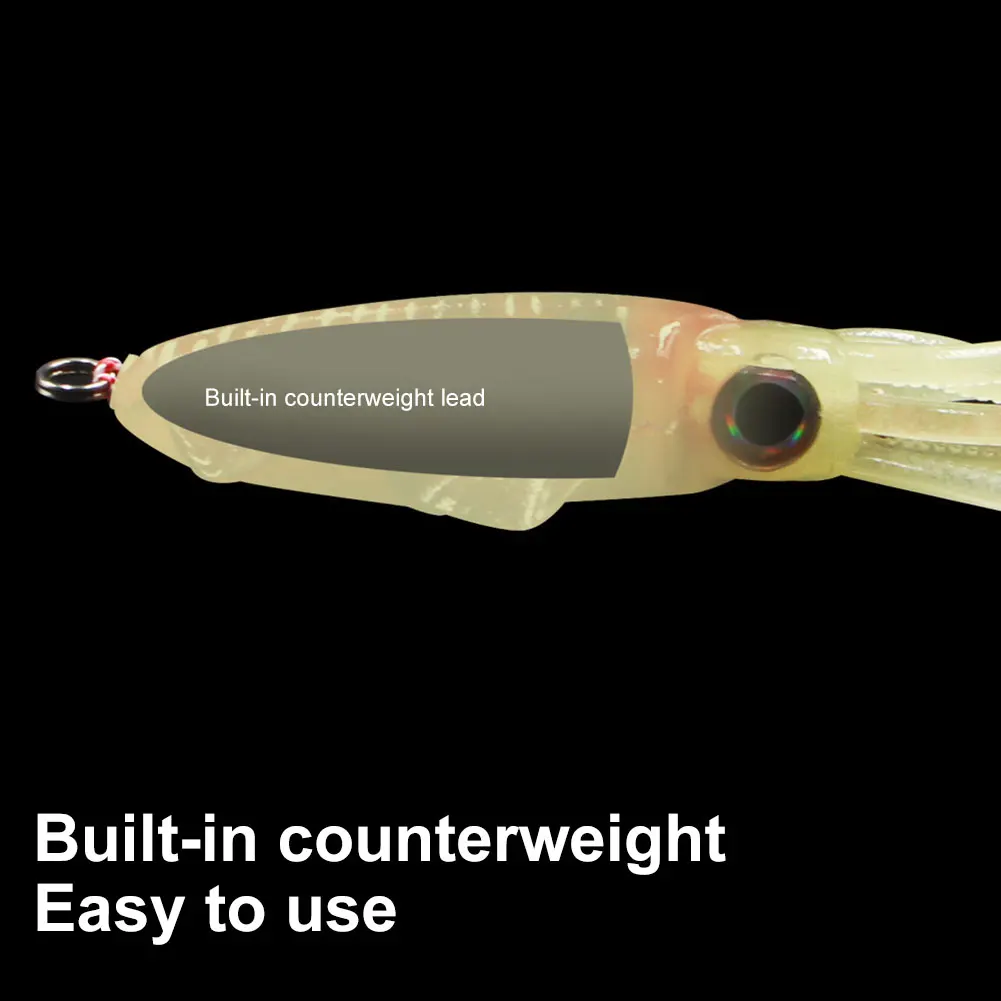 Кальмара Luer для ловля соленой воды светится в темноте Мягкая приманка рыбалки с