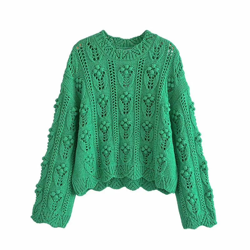 

VANOVICH Solid Color Wild Fashion Pullovers Sweaters 2022 European Autumn New Round Neck Long-sleeved Ladies Tops