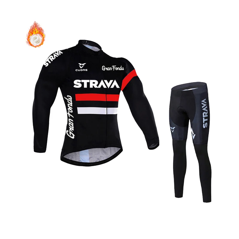 

2021-New-STRAVA-Winter-Cycling-Jersey-Set-Cycling-Clothing-MTB-Cycling-Bib-Pants-Set