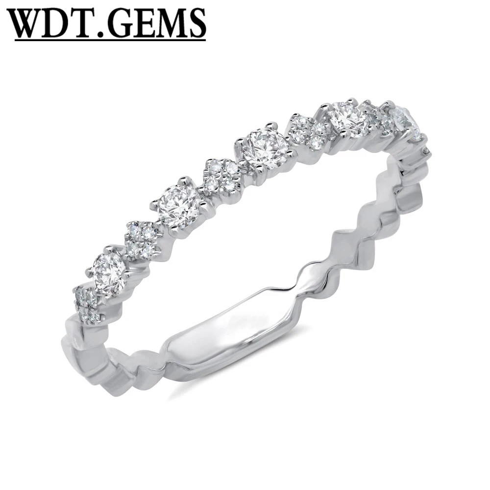 

0.29ct 10k White Gold Natural Diamond Ring Kite Shape Fine Fashion Thin Band