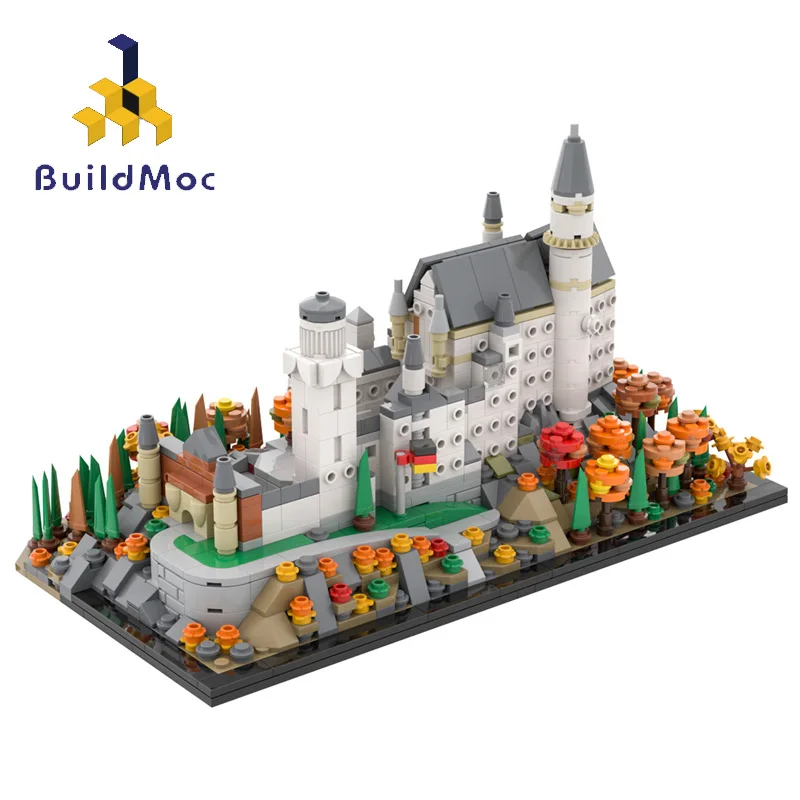 

BuildMoc City Buildings New Swan Stone Castle Architecture Building Blocks MOC City Street View House Bricks Educational Kid Toy