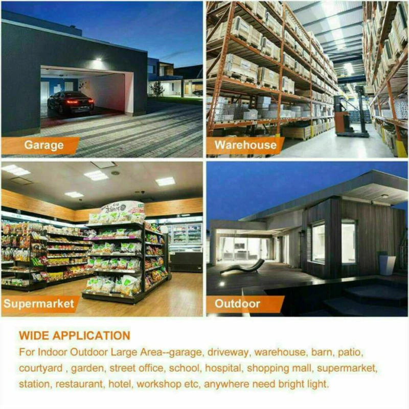 

E27 Deformable LED Garage Light Bulb Ceiling Fixture Lights Shop Workshop Lamp