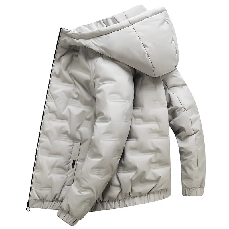 Men's Down Jacket Thick Warm Puff Coat Hooded solid Color High Quality Jacket  Male Fashion Style Windproof Clothes Outwear