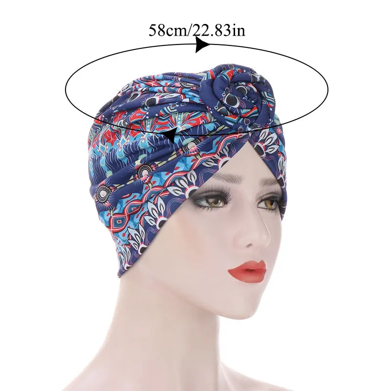 

Arab Wrap Women Head Scarf Turban Caps Fashion Printed Hijab Bonnet Bohemian Ethnic Inner Hijabs For Cap Muslim Headdress Hat