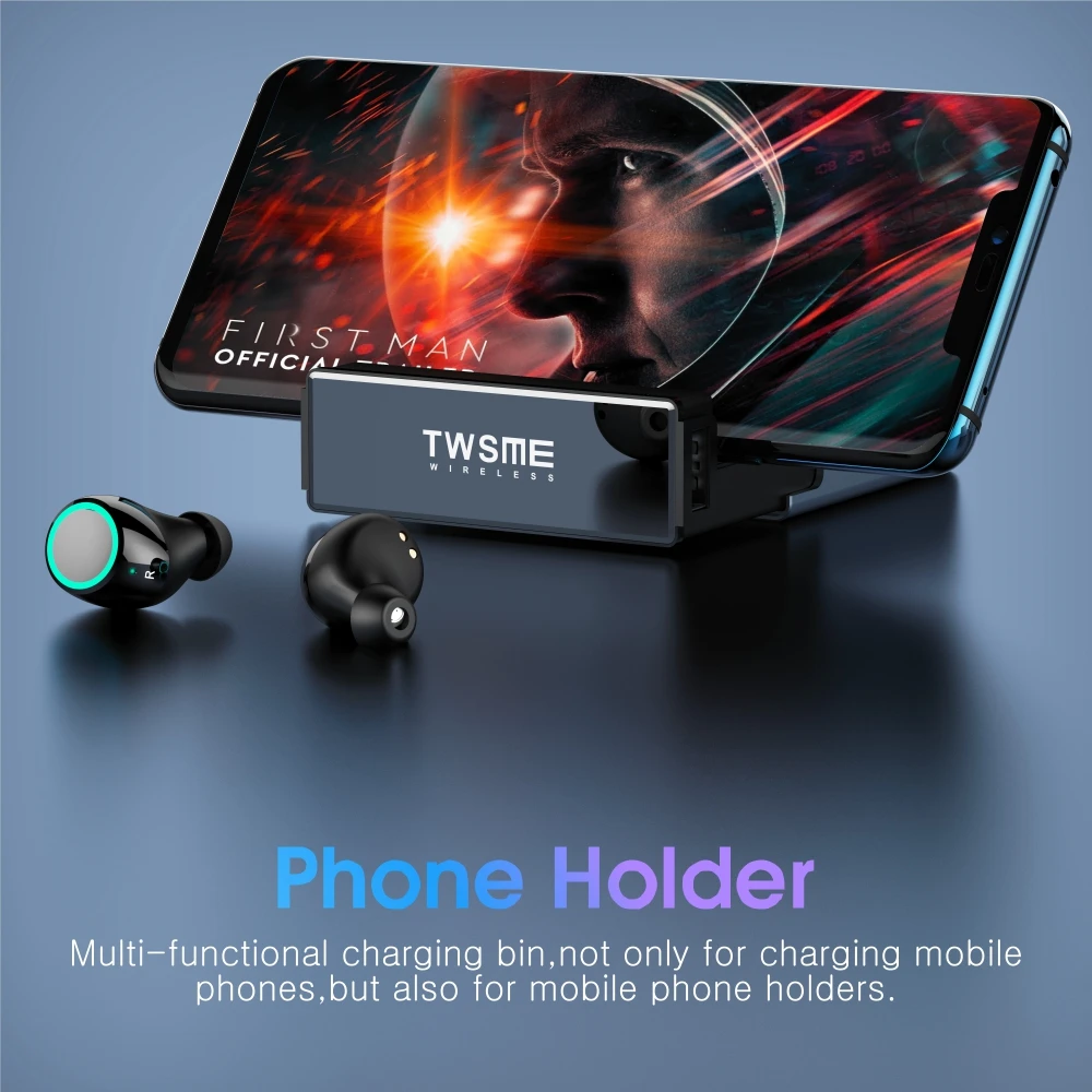 Votoon TWS настоящие беспроводные наушники Bluetooth V5.0, наушники, Спортивная гарнитура, наушники с управлением ии, 2500 мА/ч, светодиодный, умный внешний аккумулятор