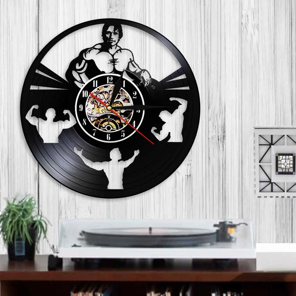 Арнольд Шварцнеггер фитнес Дарен виниловая запись настенные часы Бодибилдинг