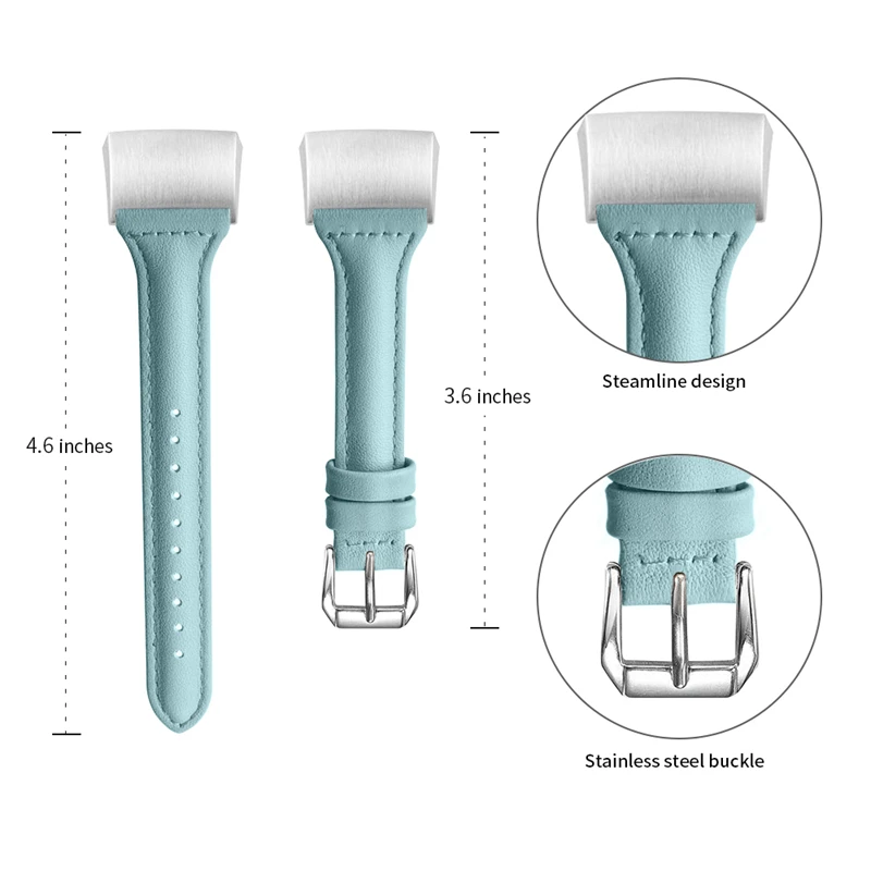 stone blue OULUCCI металлический сетчатый ремешок с петлей, для браслета Fitbit charge 2 кожаный ремешок для Fitbit charge, 3 ремешка, умный браслет для мужчин и женщин - Цвет: stone blue