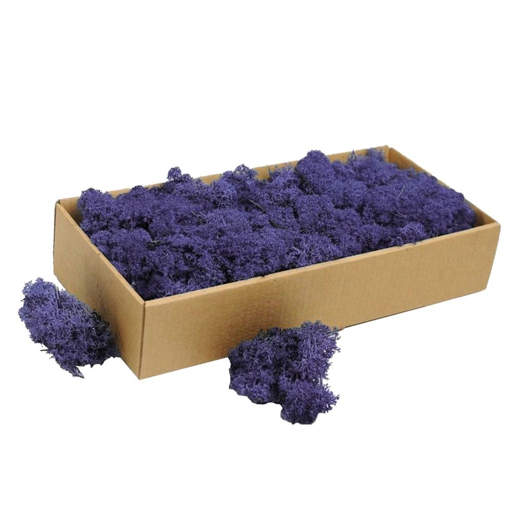 Purple 38x19x10cm Натуральный норвежский олень мох консервированный сушеные ремесла цветок для цветов Трава растения для дома и сада Гирлянда Свадебная вечеринка - Цвет: Purple 38x19x10cm
