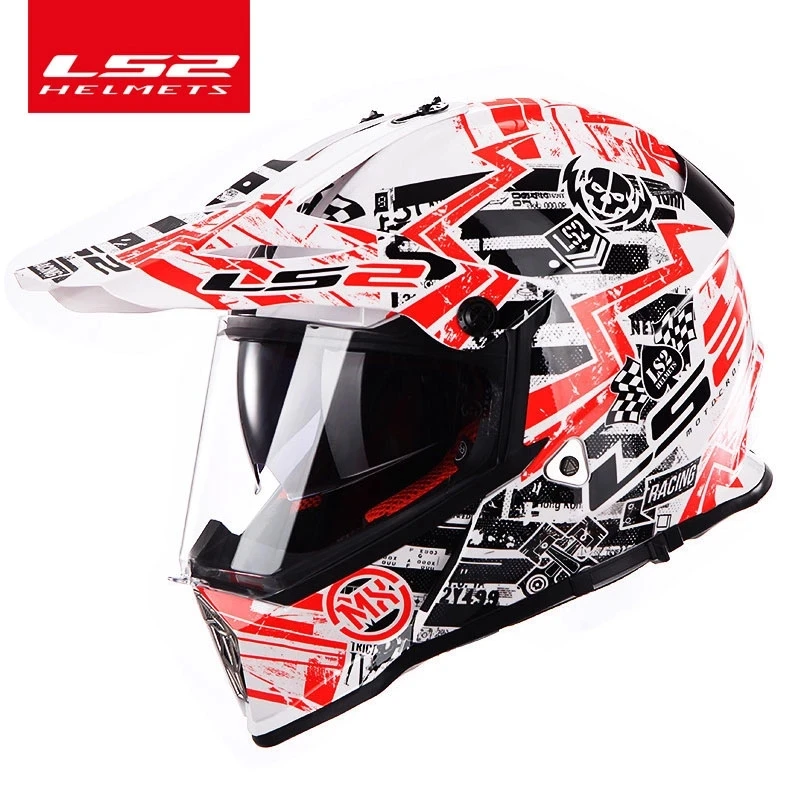 Мотоциклетный шлем LS2 MX436 100% натуральный для мотокросса мужчин и женщин Dirtbike ATV