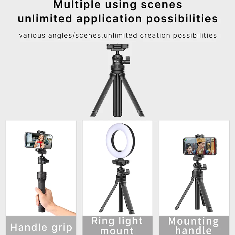 Ulanzi MT 34 Выдвижной Штатив селфи смартфона с держателем Phone 80 см Vlog SLR Трипод для