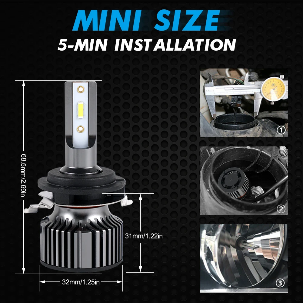 

H7 LED Headlight Bulbs Headlamp Adapted Holder Retainer For BMW 5 Series 2014 UP Audi A3 A4L A6L VW Jetta Magotan 6000k 12V