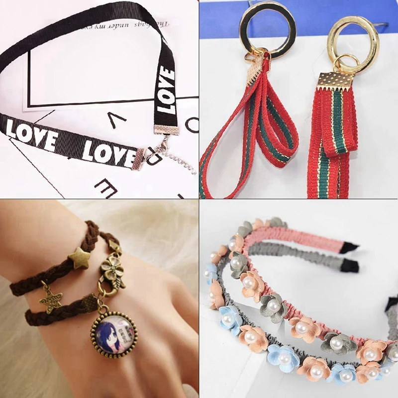 

680 PCS 6 Size 4 Color Ribbon Ends & 20 Pcs Magnetic Clasps for Jewelry