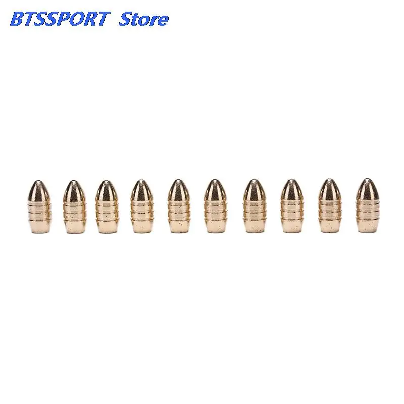 10 шт./лот медные свинцовые грузила острая пуля медная Рыболовная Снасть | Спорт и