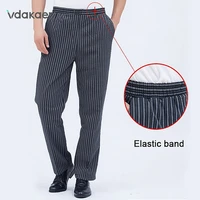 chef pants balck pants hotel restaurant bakery catering elastic trousers zebra pants high quality chef uniforms work clothes