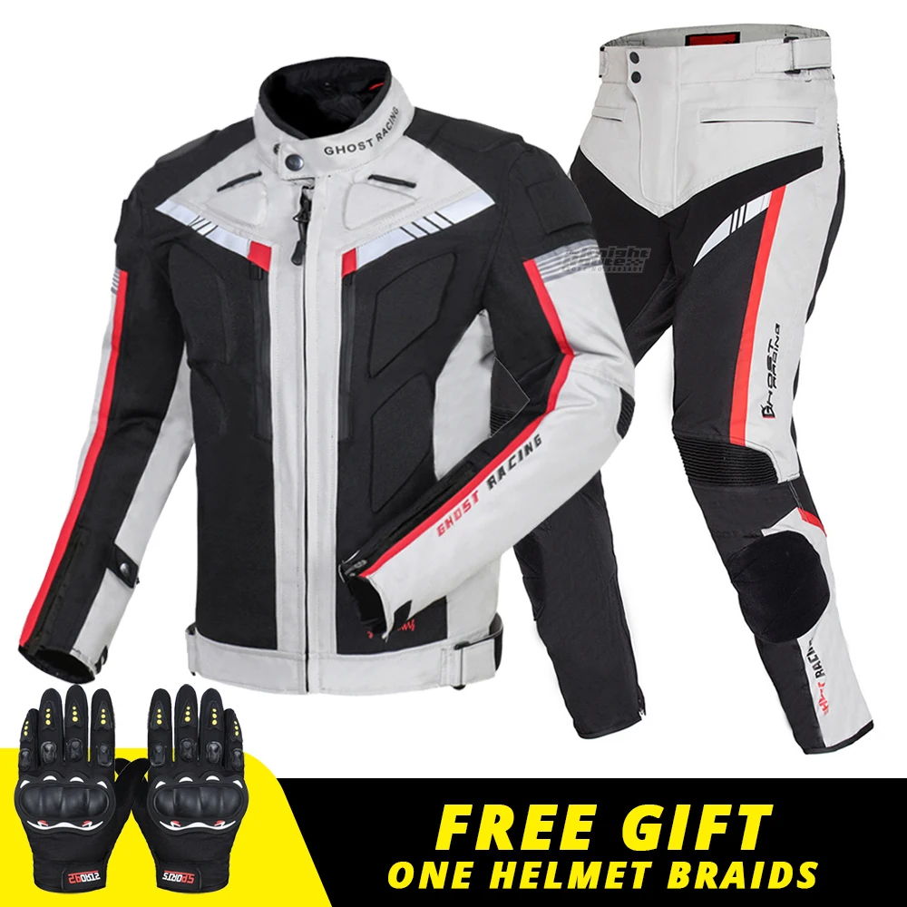 Комплект из куртки и брюк для мотоцикла летняя зимняя защитная накладка