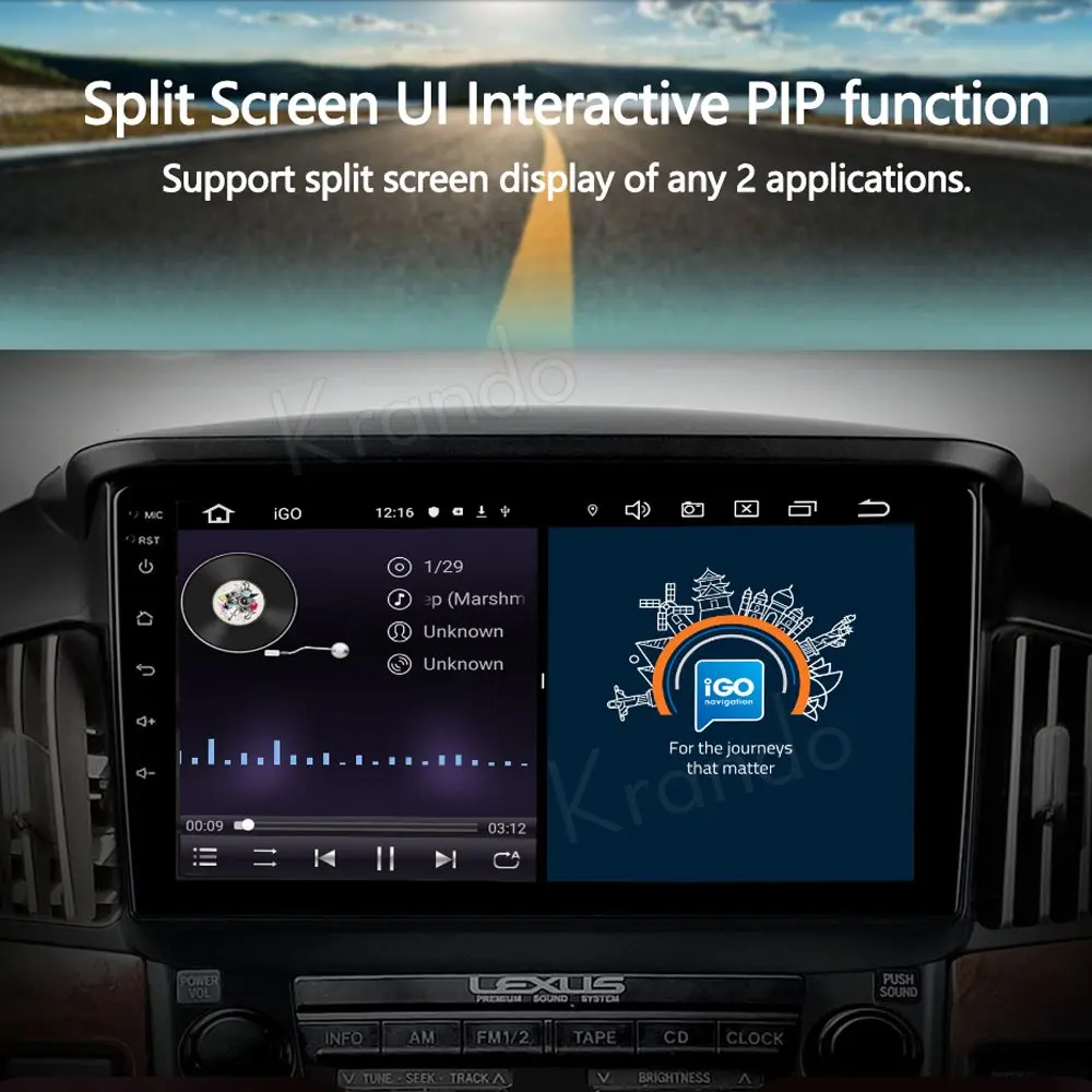 Автомобильный радиоприемник Krando Android 9. 0 9 дюймов IPS Full Touch для Lexus RX300 10 1997