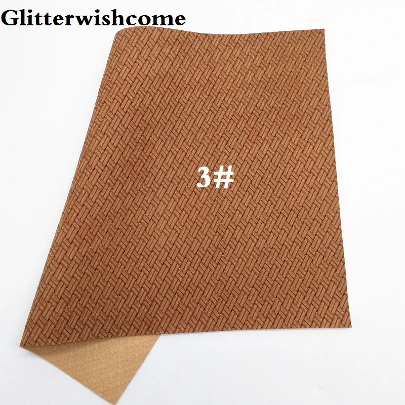 3 Glitterwishcome 21X29 см A4 размер винил для бантов тиснение ткачество, зерно кожа ткань искусственная кожа листы для бантов, GM158A - Цвет: 3