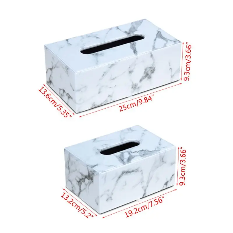 

PU Leather Tissue Box Cover Napkin Holder Paper Dispenser Container for Home Office Car