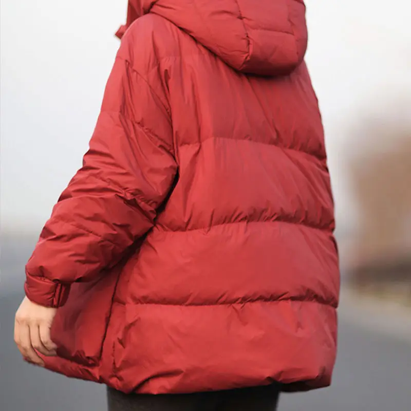 

HSTAR Long Sleeve Solid Casual Woman Parkas Thicken Warm Hooded Coat Winter Autumn Zipper Pocket Loose Coats Femme Veste