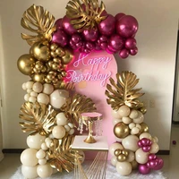 168pcs red gold sand white balloons arch garland kit metal balloons gold plam leaves diy balloon arch valentines day balloons