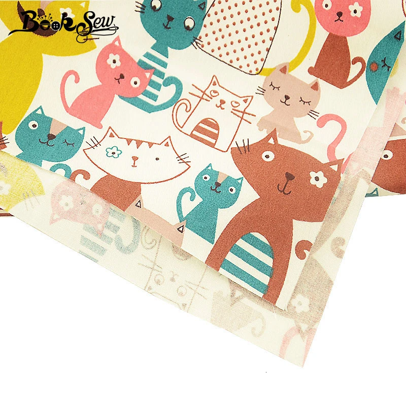 Тканевый измеритель ткани Booksew выполненный в технике пэчворк из хлопка и твила с