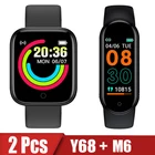 2 шт. Y68 M6 Смарт-часы браслет для мужчин и женщин спортивный фитнес-трекер Шагомер Браслет D20 Смарт-часы для Android Ios Xiaomi