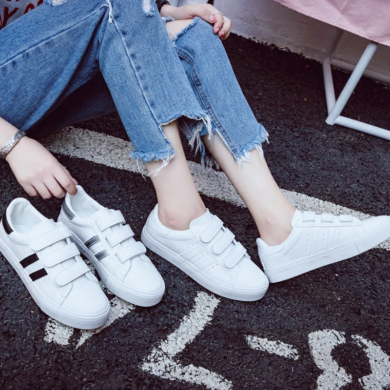 

New Fashion Women Sneakers Leather Shoes Trend Casual Flats Sneakers Female Comfort Stiped Breathable Style Vulcanized Shoes