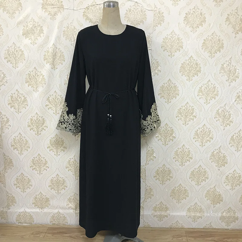 Арабское мусульманское платье-абайя женское кимоно с вышивкой Марокканское