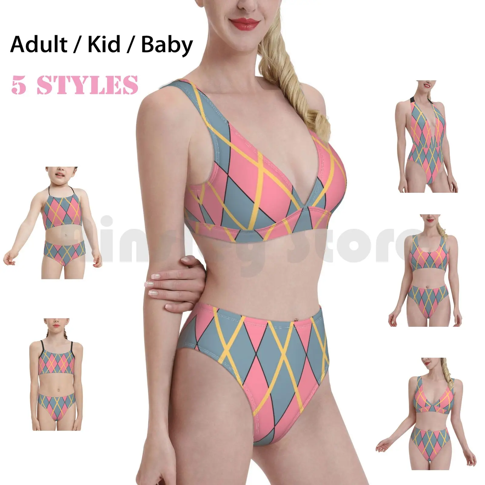 

Хоула, связанное с узором "ромбиками" купальник бикини Мягкий Высокая Талия Ходячий замок волшебных волшебников, связанное с узором "ромбик...