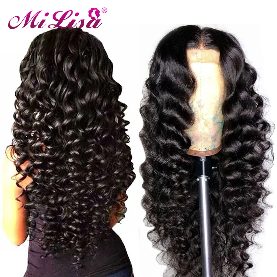 Свободный волнистый парик предварительно сорвал бесклеевая кружевная передняя