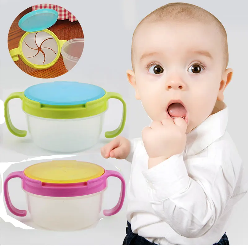 

Baby Spill-proof Bowl Snack Tableware Silicone Cup Toddler Feeding Bowl Handle Snack Storage Container Child Plate Tableware