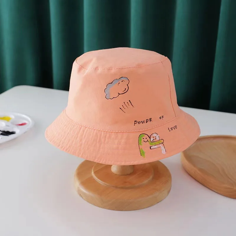

2021 Spring and Summer New Children's Fisherman Hat Hand-painted Graffiti Men and Women Baby Sun Hat Simple Basin Hat