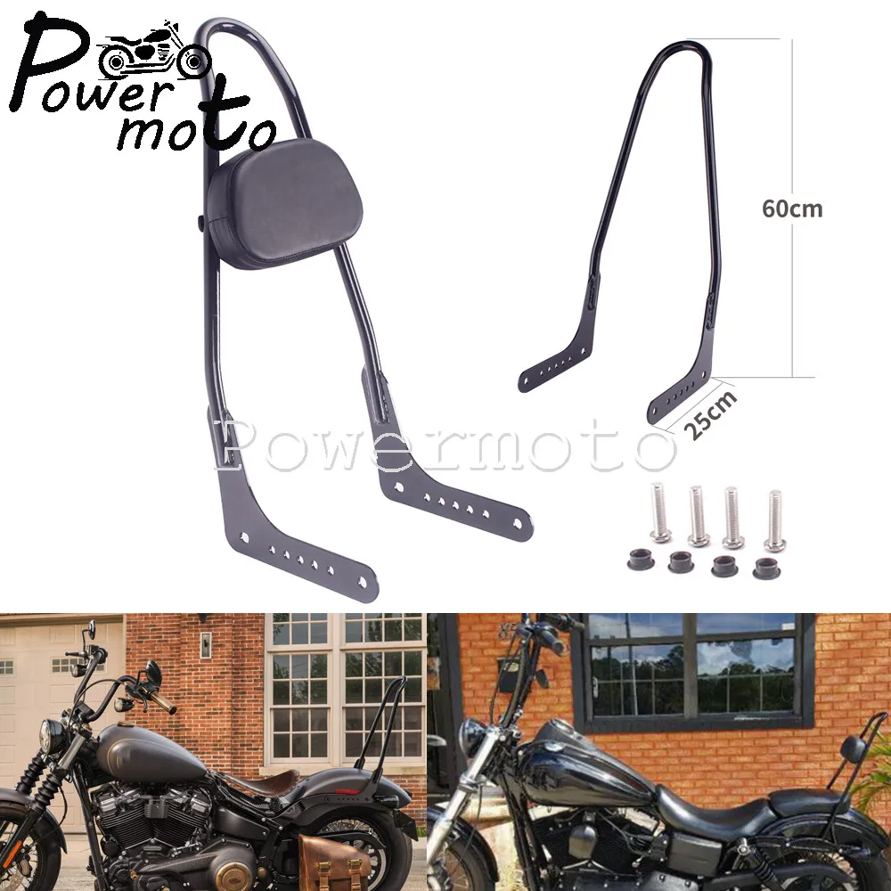

Motorcycle Steel 22'' Tall Backrest Sissy Bar w/Cushion Pad For Harley Heritage Classic FLHC FLDE FLSL FXBB 114 FXBBS Street Bob