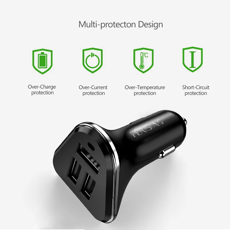Зарядное устройство Ferising USB Автомобильное зарядное универсальное автомобильное