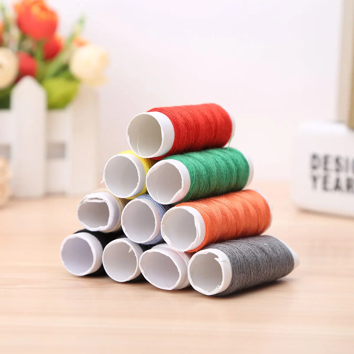 10 катушек смешанные цвета 100% полиэфирная пряжа швейная нить рулон ручная вышивка