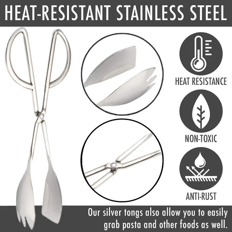 

Salad Tongs Desserts Tongs Kitchen Tongs Stainless Steel Cake Tong 2Pack
