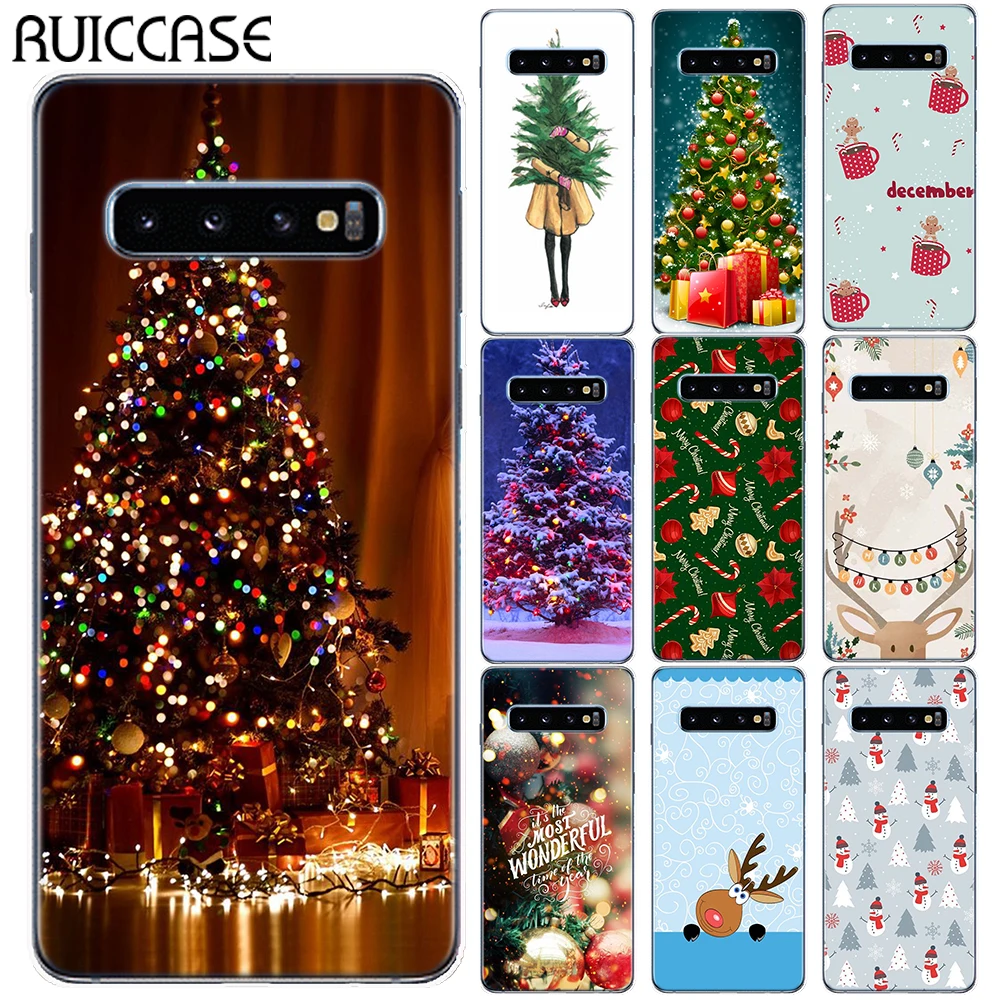 Рождественский и новогодний мягкий чехол из ТПУ для Samsung Galaxy S10 Plus 5G S10E S5 Mini S6 S7 Edge S8 S9 Plus, силиконовый чехол