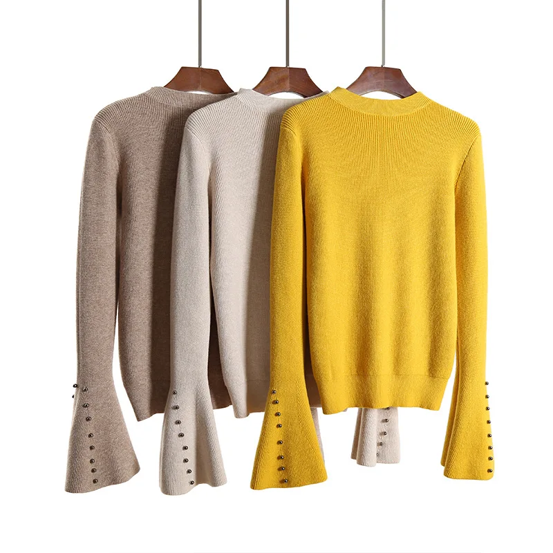 Свитер с длинными рукавами женский свитер круглым вырезом новинка 2018