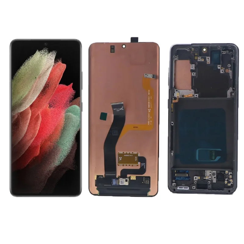 Pantalla AMOLED Original para Samsung Galaxy S21 Ultra 5G G998F G998F/D, digitalizador de pantalla t&aacute;ctil, montaje de pantallas LCD con puntos-3