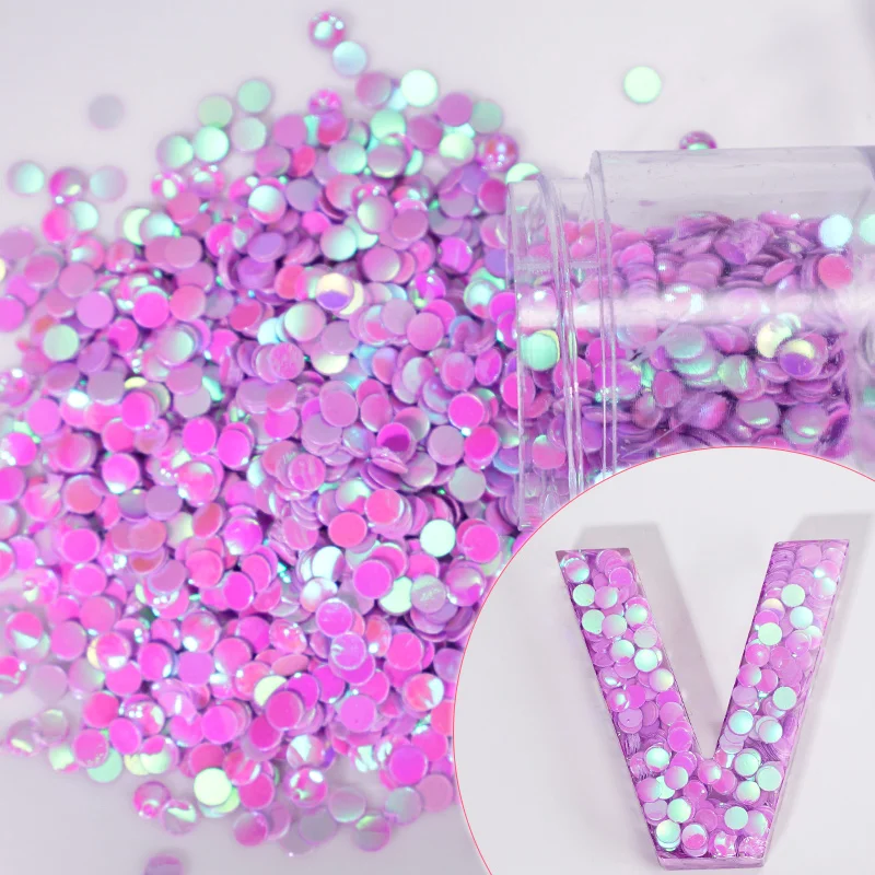 18PCS/Set Resin Shinning Filling Flash Glitter Rabbit Sakura Round Glitter UV Epoxy Resin Pigment Nail Art Decoration